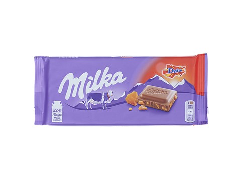 Milka Daim Filled Alpine Milk Chocolate, 100 g