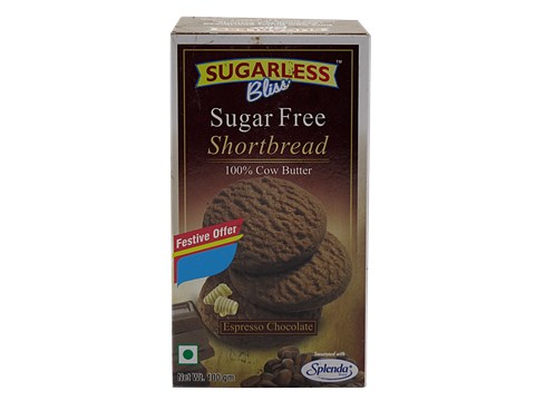 Sugarless Bliss Shortbread - Espresso Chocolate, 100 g