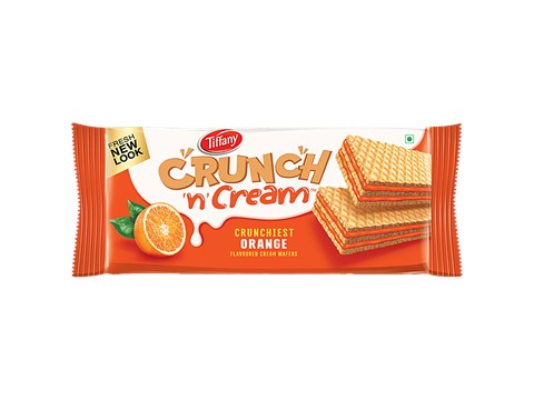 Tiffany Crunch 'n' Cream Crunchiest Cream Wafers - Orange Flavored, 135 g