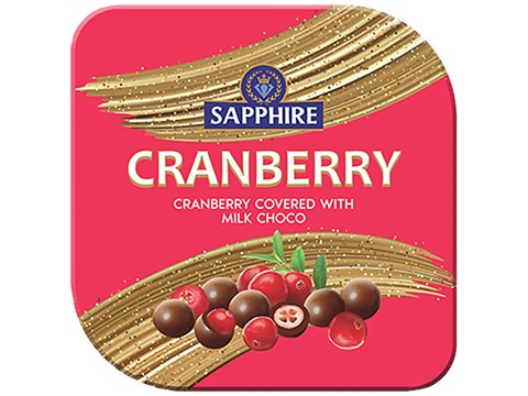 Sapphire  Cranberries Covered With Milk Chocolate Gift Box, 90 g