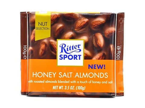 Ritter Sport Milk Chocolate - With Honey Salt Almonds, 100 g