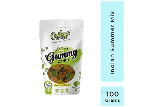 Orileys Candy Gummy Candy - Indian Summer Mix Flavour, Vegan, Gluten Free, 100 g