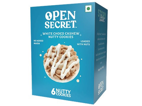 Open Secret White Chocolate Cashew Nutty Cookies, 75 g