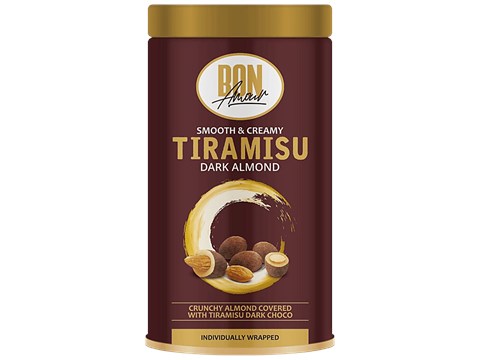 Bon Amour Tiramisu Chocolate - Dark Almond, Smooth & Creamy, 100 g