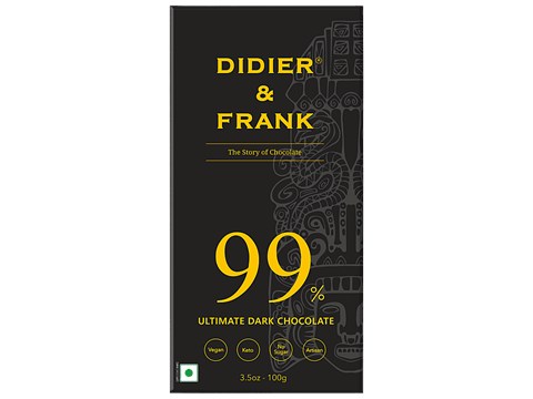 Didier & Frank  99% Ultimate Dark Chocolate - No Added Sugar, Keto, 100 g