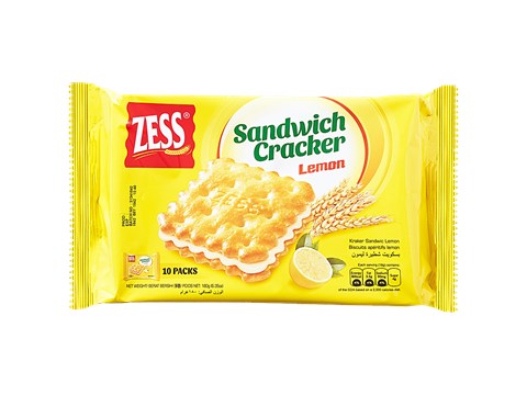 Zess Lemon Sandwich Cracker, 180 g