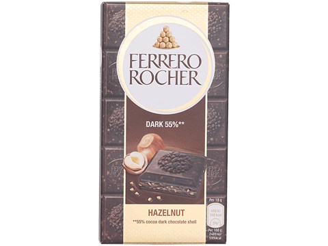 Ferrero Rocher Hazelnut Dark Chocolate Bar, 90 g