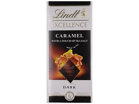 Lindt Excellence Dark Chocolate - Caramel with a Touch of Sea Salt, 100 g