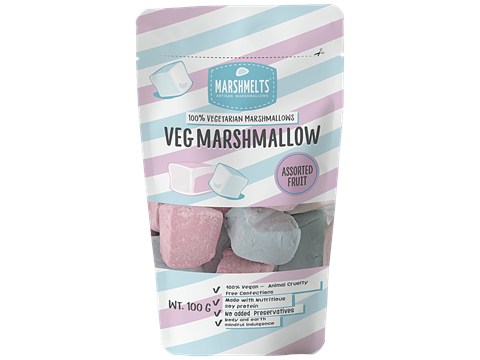 Marshmelts Veg Marshmallow - Assorted Fruit Flavour, 100 g