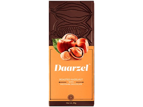 Daarzel 45% Roasted Hazelnuts Dark Chocolate, 50 g