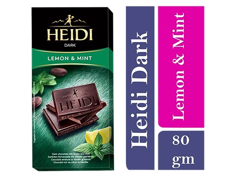 Heidi Dark Chocolate - Mint & Lemon, 80 g