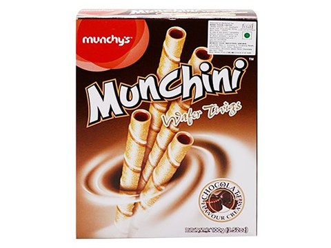 Munchys Wafer Rolls - Chocolate, Munchini, 100 g