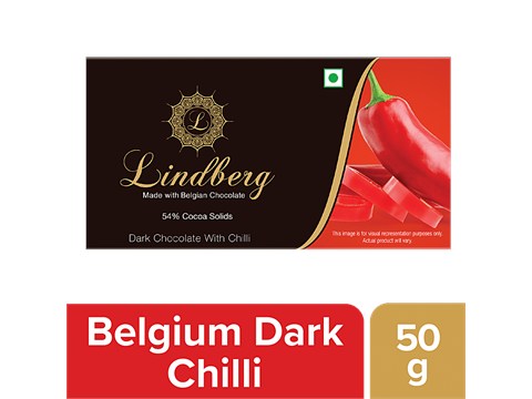 Lindberg Belgian Dark Chocolate - Chilli, 54% Cocoa Solids, 50 g