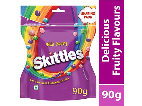 Skittles Wild Berry Bite Size Fruit Flavoured Candies, 90 g