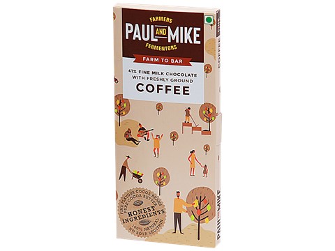 Paul And Mike 41% Fine Milk Chocolate With Coffee, 68 g