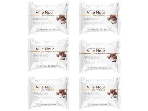 Ville Nour Chocomallows Chocolate Coated Vegan Marshmallow - Simply Coconut, No Gelatine, 15 g