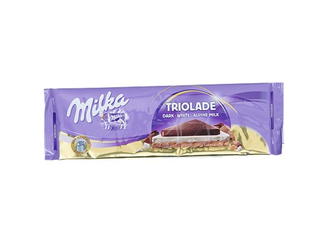 Milka Triolade - Apline Milk With White & Dark Chocolate, 280 g