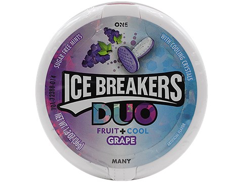 Ice Breakers Sugar Free Mints - Duo, Fruit + Cool, Grape, 36 g