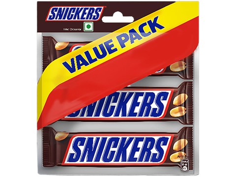 Snickers Peanut Filled Chocolate Bar - Value Pack, 120 g