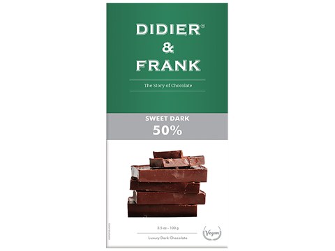 Didier & Frank  Sweet Dark 50% Dark Chocolate - Rich In Taste & Flavour, 100 g