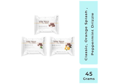 Ville Nour Chocomallows Chocolate Coated Vegan Marshmallow - Salted Caramel, Peppermint Drizzle, Orange Splash, 15 g