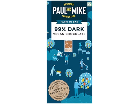 Paul And Mike 99% Dark Vegan Chocolate - No Refined Sugar, Natural, Eggless, 68 g