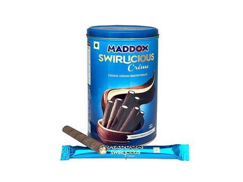 Maddox Swirlicious Creme Cookie Cream Wafer Rolls - Mini, 315 g