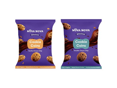 Nova Nova  Cookie Coins Vanilla & Double Choco Chip, 30 g