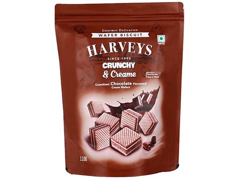 Harveys  Crunchy & Creame Wafer Biscuit - Chocolate, 110 g