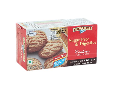 Sugarless Bliss Sugar Free & Digestive Cookies - Vanilla Butter, 100 g