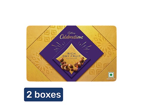 Cadbury Celebrations Rich Dry Fruit Collection Chocolate Gift Pack, 2x177 g