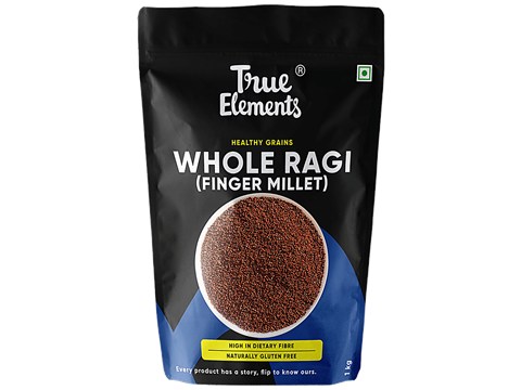 True Elements Finger Milltet/Whole Ragi - Rich In Calcium, 1 kg