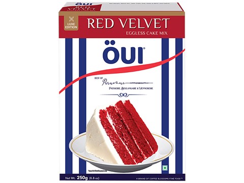 OUI Red Velvet Eggless Cake Mix - Luxe Edition, Super Soft, Fluffy, 250 g