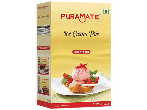 Puramate Ice Cream Mix - Strawberry, 100 g