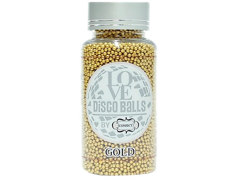 Confect Love Disco Balls - Gold Sprinkles 2 MM, For Baking, 120 g