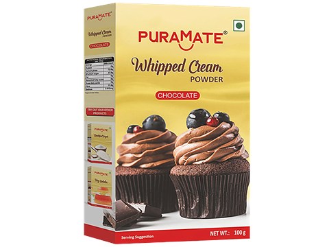 Puramate Whipped Cream Powder - Chocolate, 100 g