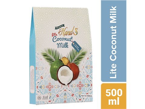 HandS Lite Coconut Milk - 12% Fat, Natural & Real Taste, 500 ml