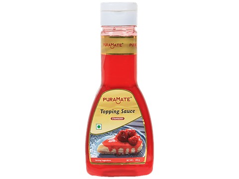 Puramate Topping Sauce - Strawberry, Rich Texture, Enhances Flavour, 350 g