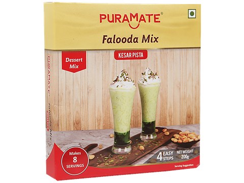 Puramate Falooda/dessert mix - Kesar Pista, Enhances Flavour, 200 g