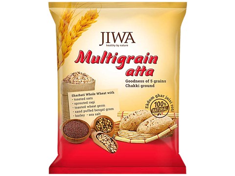 Jiwa Multigrain Flour/Atta - Goodness Of 5 Grains, Natural, 1 kg