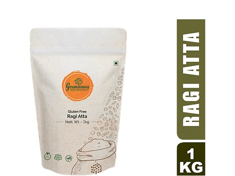 Graminway Ragi Atta /Finger Millet Flour - Gluten Free, Healthy , Fibre Rich, For Sweet & Savoury Recipes, 1 kg