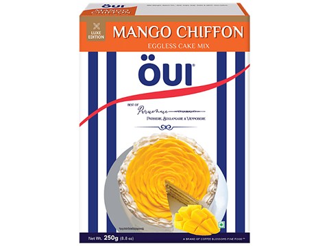 OUI Mango Chiffon Eggless Cake Mix - Luxe Edition, Super Soft, Fluffy, 250 g