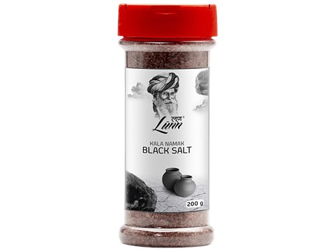Lunn Black Salt Fine Grain Sprinkler, 200 g