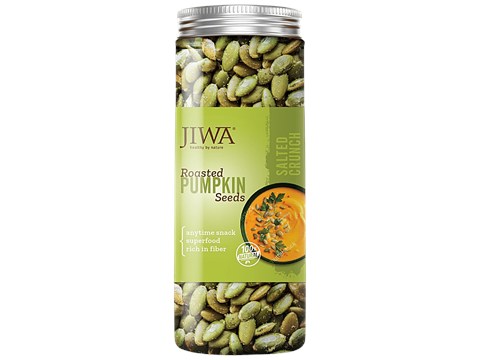 Jiwa Roasted Pumpkin Seeds - Healthy & Crunchy Salted Snack, 150 g