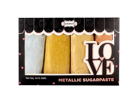 Confect Metallic Sugar Paste - Love, For Baking, 300 g