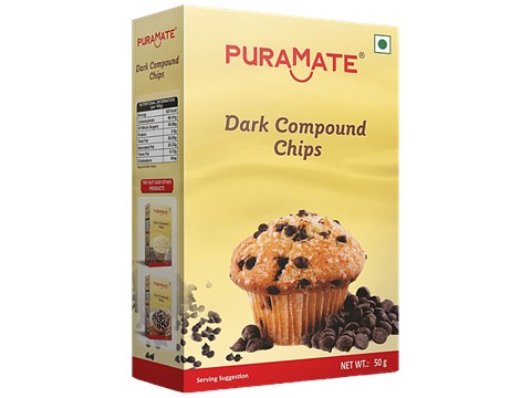 Puramate Dark Compound Chips - Crunchy, Rich Flavour, 50 g