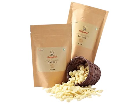 HappyChef White Chocolate Buttons - 28% Cocoa, 100 g