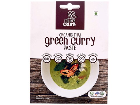 Phalada Pure & Sure Organic Thai Green Curry Paste - Authentic, Fresh, No Preservatives, 50 g