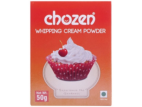 CHOZEN Whipping Cream Powder - Vegetarian, Non-Dairy Icing Mix, For Cakes, Dessert Topping, Filling, 50 g