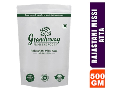 Graminway Rajasthani Missi Atta - Traditional Bread Mix Flour Blend, For Making Chapati, Puri, 500 g